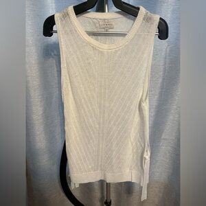 Lucky Brand White Knit Tank Top – Ribbed, Lightweight, Size S